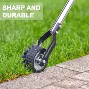171Cm Adjustable Stainless Steel Lawn Edger - Manual Wheeled Garden Tool for Pre