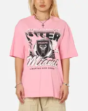 [MITCHELL & NESS] Mitchell & Ness Inter Miami Cf Flaming Ball T-shirt Pink - Size XL XL Pink