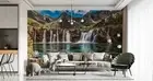 3D Mountain Waterfall Wallpaper Wall Mural Removable Self-adhesive 506