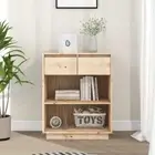 Pine Wood Console Table Hallway Entry Side Wooden Display Shelf Drawers Cabinet