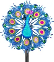 Wind Spinner Metal Peacock Windmill Kinetic Wind Catcher Garden Patio Yard Decor
