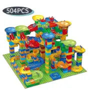 84-504pcs Small Size Marble Race Run Blocks Maze Ball Track Building Blocks Plastic Funnel Slide Assemble Diy Bricks Kids Gift