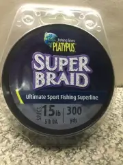 Platypus Super-Braid Fishing Line - 15b 300yds Reel-em-in