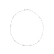 Bevilles 25cm Sterling Silver Ball Station Chain Anklet