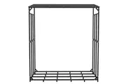Vibe Geeks Heavy Duty Outdoor Firewood Storage Metal Log Rack with Top Cover
