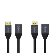 2PK Cruxtec HDMI 2.1 Extension 8K Resolution 60Hz Cable 50cm Male to Female BLK