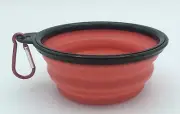 Small RED Portable Travel Collapsible Dog Bowl