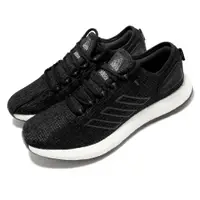 在飛比找PChome24h購物優惠-adidas 慢跑鞋 PureBoost 黑 白 男鞋 BO