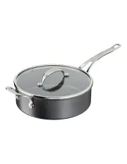 [Jamie Oliver by Tefal] Cooks Classic Hard Anodised Induction Saute Pan with Lid 26cm in Coal Grey