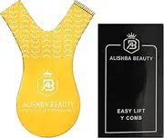 LUMESS ALISHBA BEAUTY STAINLESS STEEL EASY LIFT Y-COMB SHAPE LASH LIFT BRUSH LASH LIFT PERM TOOL, TINT TOOL, EYELASH LIFT & MAKEUP BEAUTY TOOL FOR LASH GRAFTING YCOMB TOOL (GOLD)