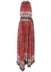 Alice + Olivia Mertie Printed Satin Maxi Dress - Red - 4 (UK8 / S) 4 (UK8 / S)