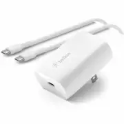 Belkin WCA005DQ1MWH-B6 BoostCharge 30W USB-C Power Charger 3Ft Cable White