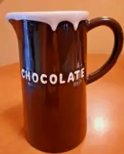 POTTERY BARN CERAMIC CHOCOLATE BEVERAGE PITCHER - NEW IN BOX
