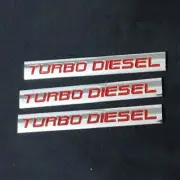3x Chrome TURBO DIESEL Red Metal Emblem Sticker Decal Badge Engine 3D Car Racing (for: Renault)