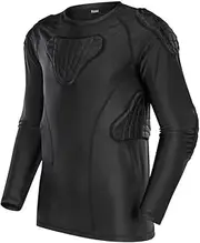 [DGXINJUN] Youth Kids Padded Compression Shirt & Short Chest Rib Hip Protector for Football Baseball
