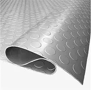 Garage Patio Basement Floor Mat, Heavy Duty Non-Slip Waterproof Rubber Flooring Rolls for Basement Warehouse Workshop Factory Gym Parking, Easy to Clean (Color : Gray, Size : 1.5 Meter x 2m/4.9ft x