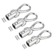 0.55" Cord End Cap Terminator Cord Finding for Tassel Jewelry Making 4Pcs Silver