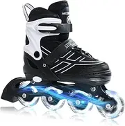 METROLLER Inline Skates for Girls Boys Ages 5-8 8-12 Adjustable Illuminating Wheels Inline Roller Skates for Youth Kids Outdoor Blades