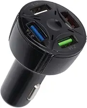 Grcfumo 1 in 4 Car, 12 to 32V Cigarette Lighter Socket Adaptor, Universal Car Fast for Cars and SUVs (Black)