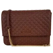 Baldinini Trend Chic Quilted Calfskin Shoulder Bag with Studs - RRP 372.6 USD