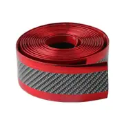 4Pcs Universal Electroplate Carbon Fibre Car Door Threshold Decoration Strip Decorative Sticker Size : 5Cm X 1M (Red)