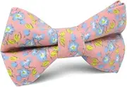 [OTAA] Isle of Skye Peach Floral Kids Bow Tie Peach 100% Cotton Isle of Skye Peach Floral Kids Bow Tie