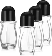 LIFKOME 4 Pcs Glass Roller Ball Bottles for Essential Oils Refillable Empty Containers Travel Friendly Portable Roller Bottles with Smooth Application for Perfumes and Lotions