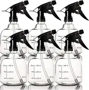 Youngever 6 Pack 500ml Empty Plastic Spray Bottles, Spray Bottles for Hair and Cleaning Solutions (Black)