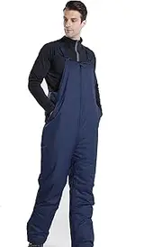 QIULAO Men's ski Trousers, Waterproof and Windproof Trousers, ski Trousers with Suspenders, Warm in Winter, Adjustable Length, My Breathable Outdoor Pants (Color : Blue, Size : XL)