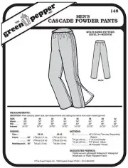 Men's Cascade Powder Snow Pants #148 Sewing Pattern (Pattern Only) gp148