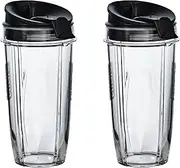Nutri Ninja 24 oz Tritan Cups with Sip & Seal Lids. Compatible with BL480, BL490, BL640, & BL680 Auto IQ Series Blenders (Pack of 2)