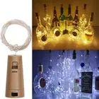 Wine Bottle Light Indoor Outdoor Decoration Rechargeable Warm White 10 Bulbs LED