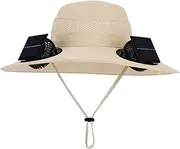 [LIANGWEI] Fan hat Outdoor Wide Brim Sun Hat with Solar Fan Wide Brim Solar Fan USB Charging Fishing Hat Portable Bucket Hat