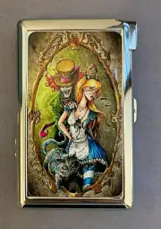 Dark Fantasy Wonderland Alice Cigarette Case with lighter ID Holder Wallet