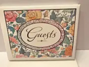 Hallmark Guest Book - 25th Anniversary - Silver Gilt and Pastel Flowers