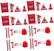 Totority 4 Sets Fire Extinguisher Teaching Model Mini Fire Ladder Great for Mini Scene Decoration
