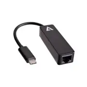 V7 V7UCRJ45-BLK-1N USB-C Male to Ethernet RJ45 Female Adapter Black