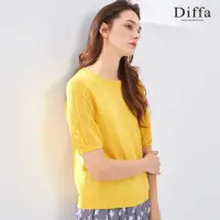 在飛比找momo購物網優惠-【Diffa】袖子挑洞緹花線衫-女