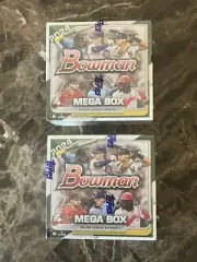 2 x Lot 2024 Bowman Baseball Mega Box with 2 Chrome Packs - ? Skenes Merrill