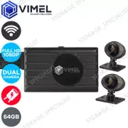 Vimel Dual Motorbike 64GB Camera WIFI Super Capacitor Hardwire Kit Evidence