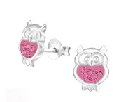 Sterling Silver Kids Owl Stud Earrings