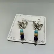 Brighton Solstice Hues Butterfly French Wire Earrings NWT $68
