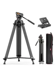 Coman DV1000 Heavy Duty Tripod with Fluid Head Kit Q6 - New!