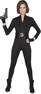 [karnivalcostumes] Assassin Catsuit Costume - Halloween Womens Sexy Spy Black Jumpsuit