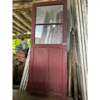 在飛比找蝦皮購物優惠-早期老玻璃窗木門 193.3x74.8cm