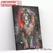 Paint By Numbers Kit Lion Space Animal Abstract Wall Canvas Painting Oil Acrylic
