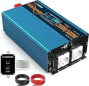 2500 W Pure Sine Wave Inverter DC 12 V to AC 230 V Voltage Converter Power Inverter with 2.4 A Double USB Ports and Remote Control and LCD Display for Solar Panel