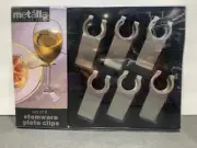 Metalla 6 pcs Stemware Plate Clips Stainless Steel