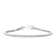 4.0 ct. tw. Classic Four-Prong Natural Diamond Tennis Anklet Bracelet in 18K White Gold