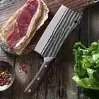 Cleaver Knife Chef Butcher Chopping Meat Slicing Forged Steel Wood Kitchen Tool